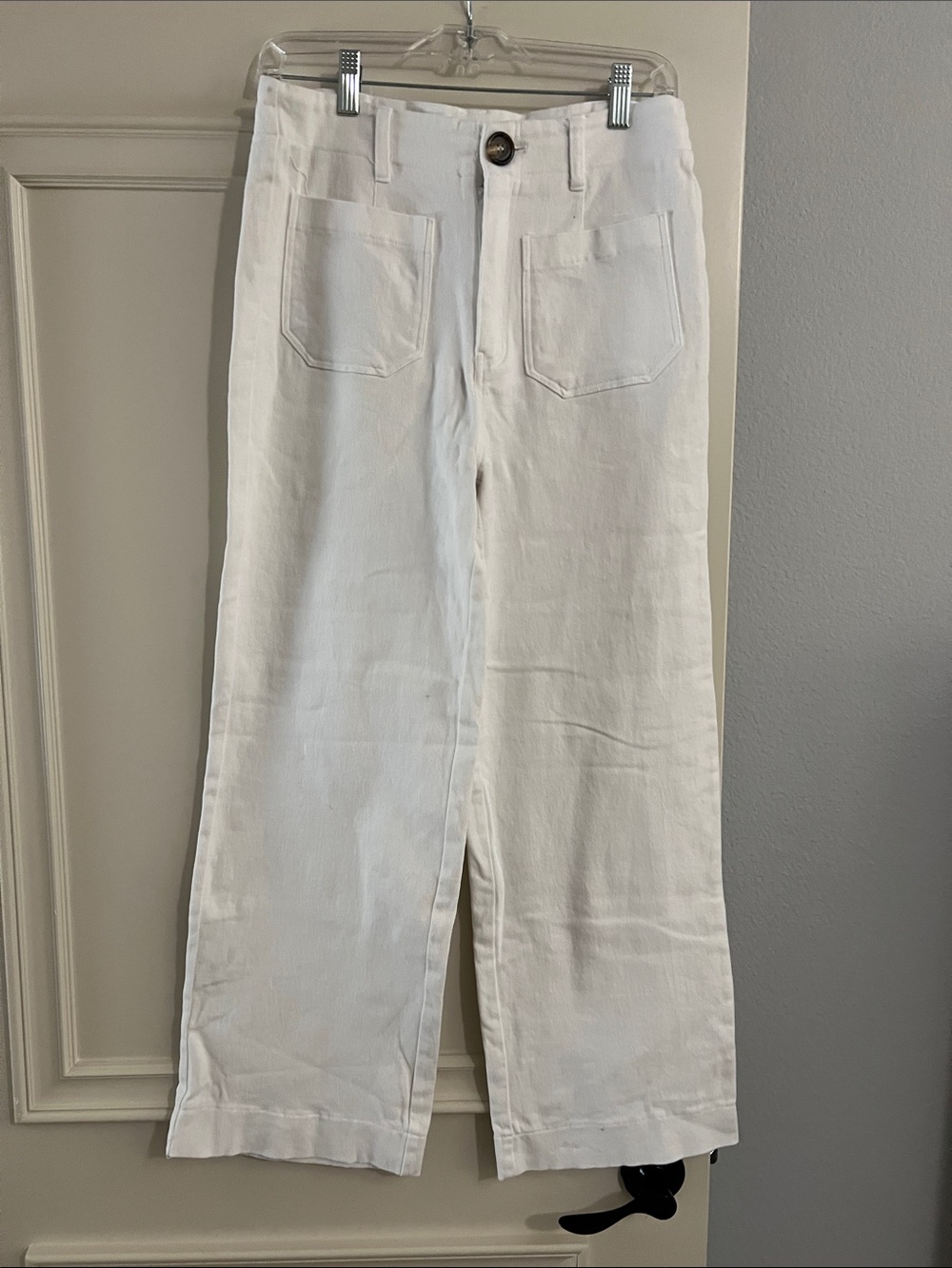 White Mod Ref Wide Straight Leg Jeans size Small